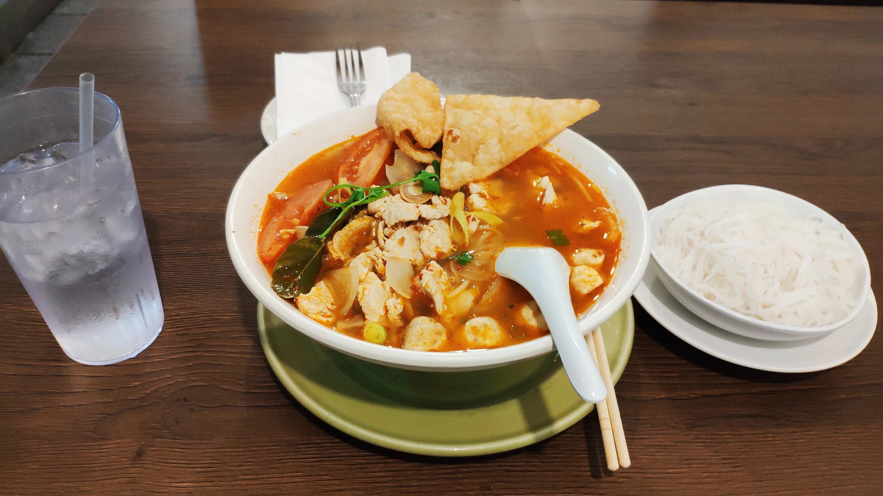 Tom Yum soup with shrimp and lemongrass